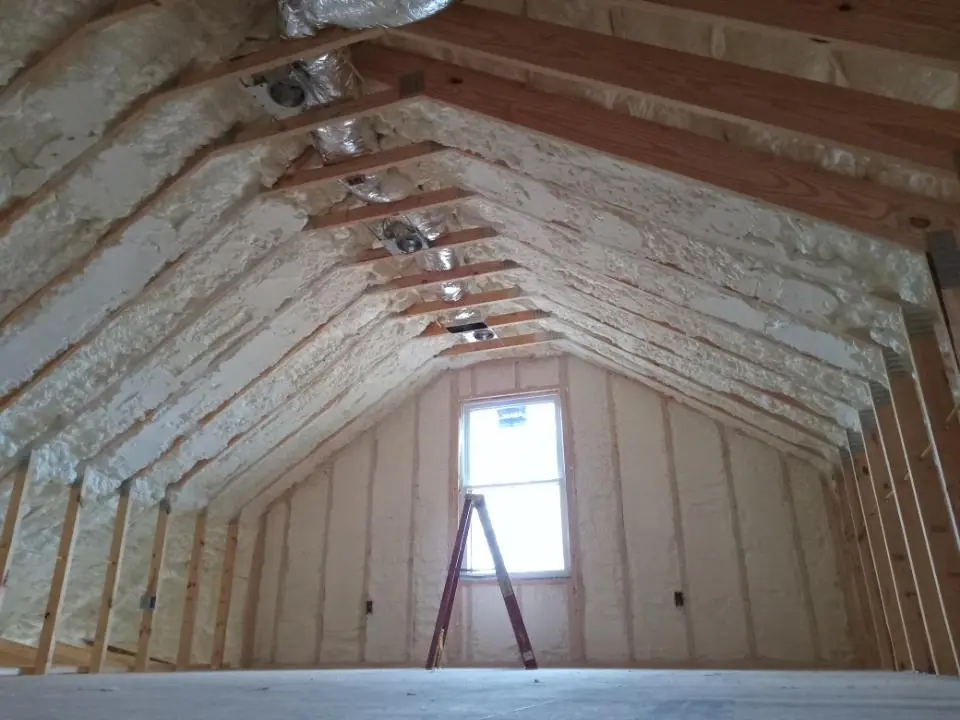 Spray foam roofing application for Crawl Space Insulation project in Leominster